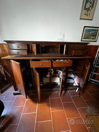 Mobile in legno massello, credenza con alzata