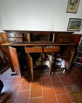 Mobile in legno massello, credenza con alzata