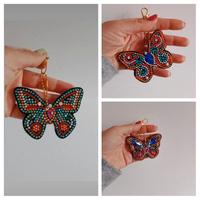 Portachiavi farfalla diamond painting doppia facci