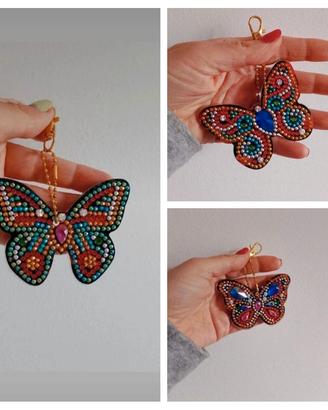 Portachiavi farfalla diamond painting doppia facci