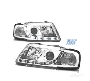 FARI AUDI A3 8L 96-00 LUCE DIURNA FONDO CROMATO