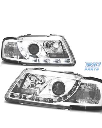 FARI AUDI A3 8L 96-00 LUCE DIURNA FONDO CROMATO
