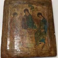 Antica icona dipinta su tavola 47 X 39 cm del 700