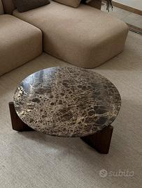 Tavolino salotto marmo e legno
