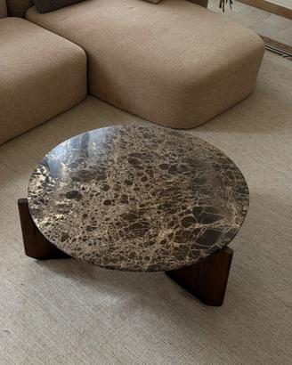 Tavolino salotto marmo e legno
