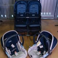 passeggino gemellare più ovetti pegperego