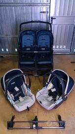 passeggino gemellare più ovetti pegperego