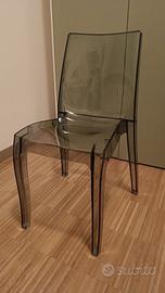 N. 4 sedie trasparenti, usate ma tenute bene 
