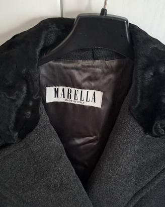 Cappotto Marella lana e cachemire, collo agnello