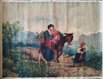 antichi arazzi originali di scene russe 