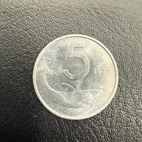 N.50 monete da 5 lire delfino 1977