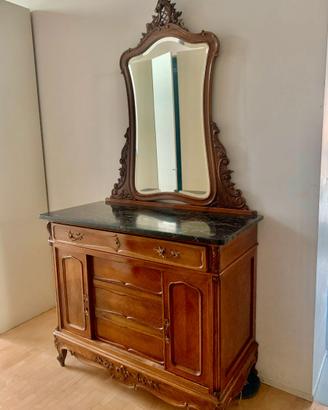 Camera da letto antica in legno noce originale