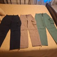 3 pantaloni cargo tg. 42