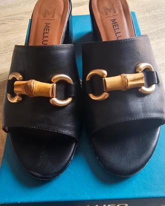 sabot Mellluso in morbida pelle nera