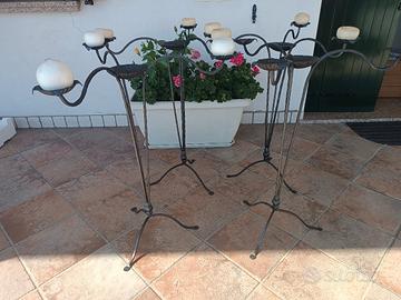 porta candele  in ferro battuto 