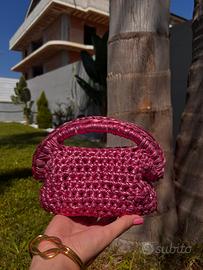 clutch bag rosa metal