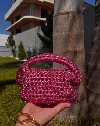 clutch bag rosa metal