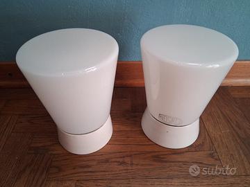 Lampade anni '50 in ceramica e vetro opalino