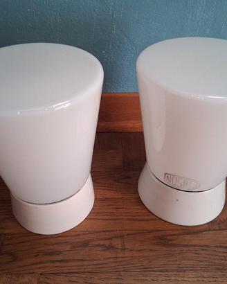 Lampade anni '50 in ceramica e vetro opalino