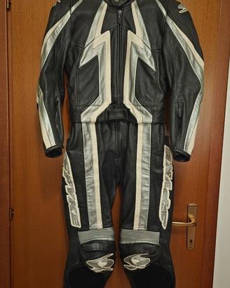 Tuta da moto in pelle divisibile SPYKE-Taglia 48