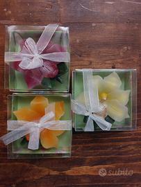 3 candele a forma di fiore