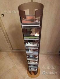 Porta cd 72 pezzi legno plastica marrone moda casa