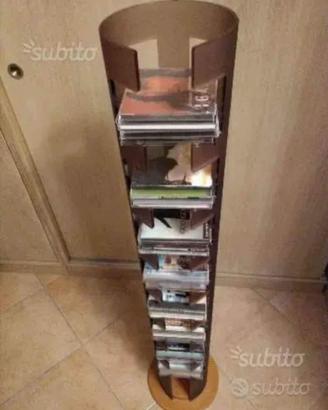 Porta cd 72 pezzi legno plastica marrone moda casa