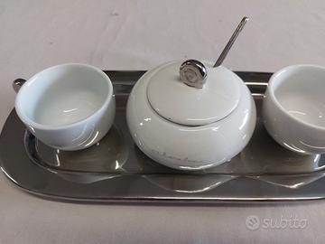 Set da caffè Claraluna con vassoio in acciaio