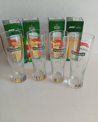 Set 4 pz bicchieri da birra Heineken -Formula 1