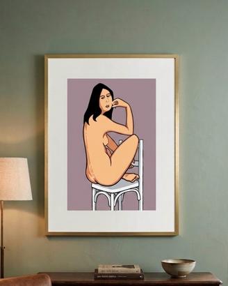 Serigrafia  anni 70 sogg. Donna