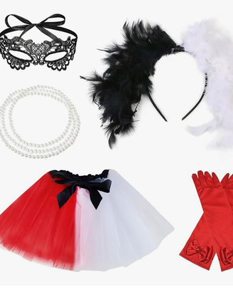 Costume Cruella de Vil Bambina con Tutu e Accessor