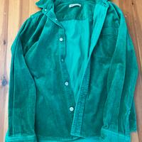 Giacca camicia velluto a coste verde