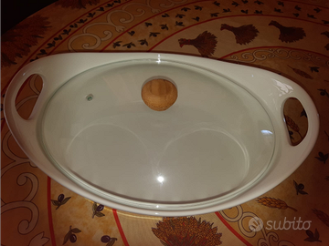 Pirofila in ceramica con coperchio