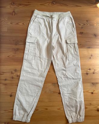 Pantaloni Cargo Beigie / Panna con Elastico Jogger