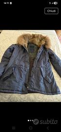 Parka blu notte con vera pelliccia Canadian tag.L
