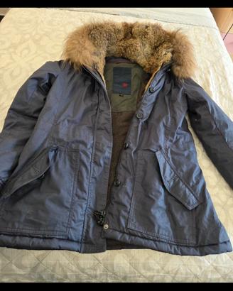 Parka blu notte con vera pelliccia Canadian tag.L