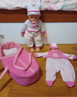 Bambola "Bimbo" con culla portatile