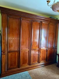 Armadio in legno massello 6 ante con cassetti