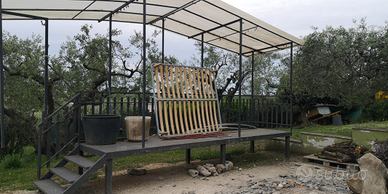 Veranda rialzata passerella roulotte