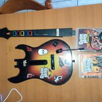 PS3 RED OCTANE GUITAR HERO + DONGLE + GIOCHI