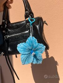 portachiavi/accessorio per borsa ibisco azzurro