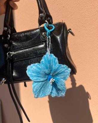 portachiavi/accessorio per borsa ibisco azzurro