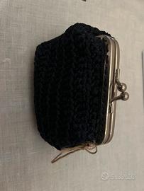 Portamonete crochet nero