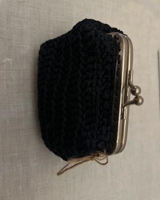 Portamonete crochet nero