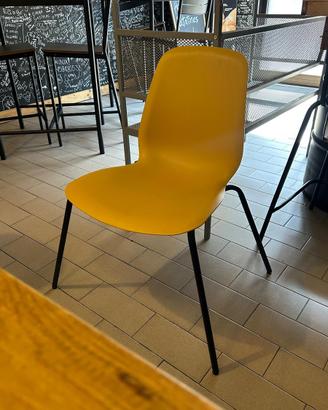 Sedie Ikea gialle con gambe nere – impilabili