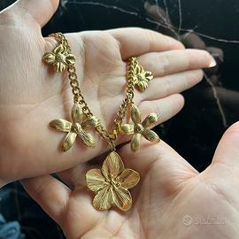 Collana PRIMAVERA multi charm inox placcato oro