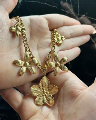 Collana PRIMAVERA multi charm inox placcato oro