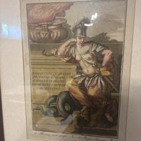 Quadro, incisione acquarellata fine ‘700