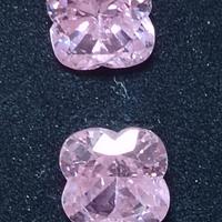 Coppia zirconi rosa forma fiore 