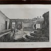 Antica stampa avanzi del piccolo teatro di pompei